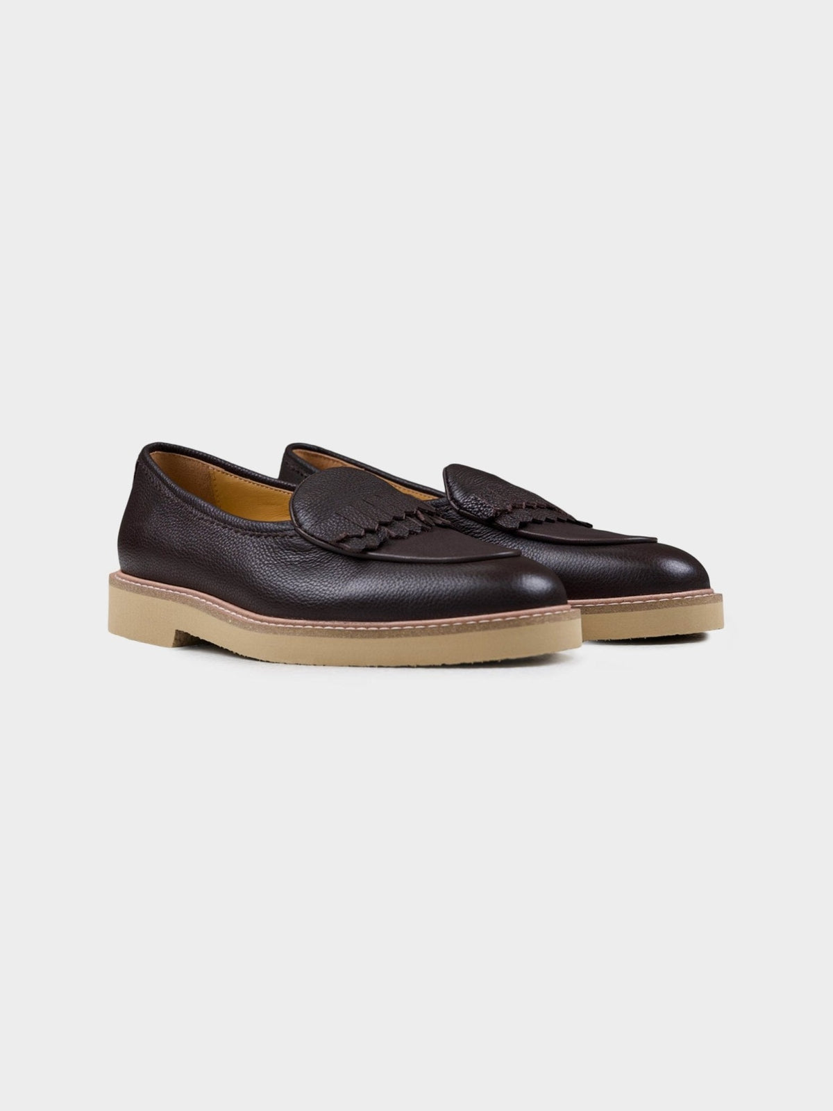 Ben Sherman Windsor Fringe Leather Slip On in Coffee – image 4 of 4