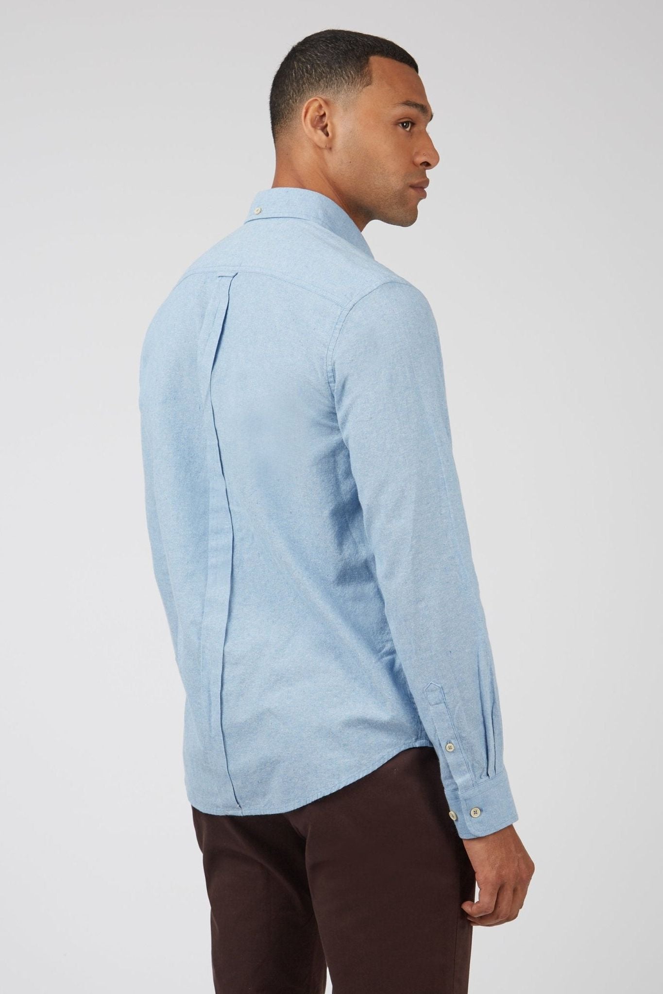Recycled Cotton Oxford Shirt - Pale Blue