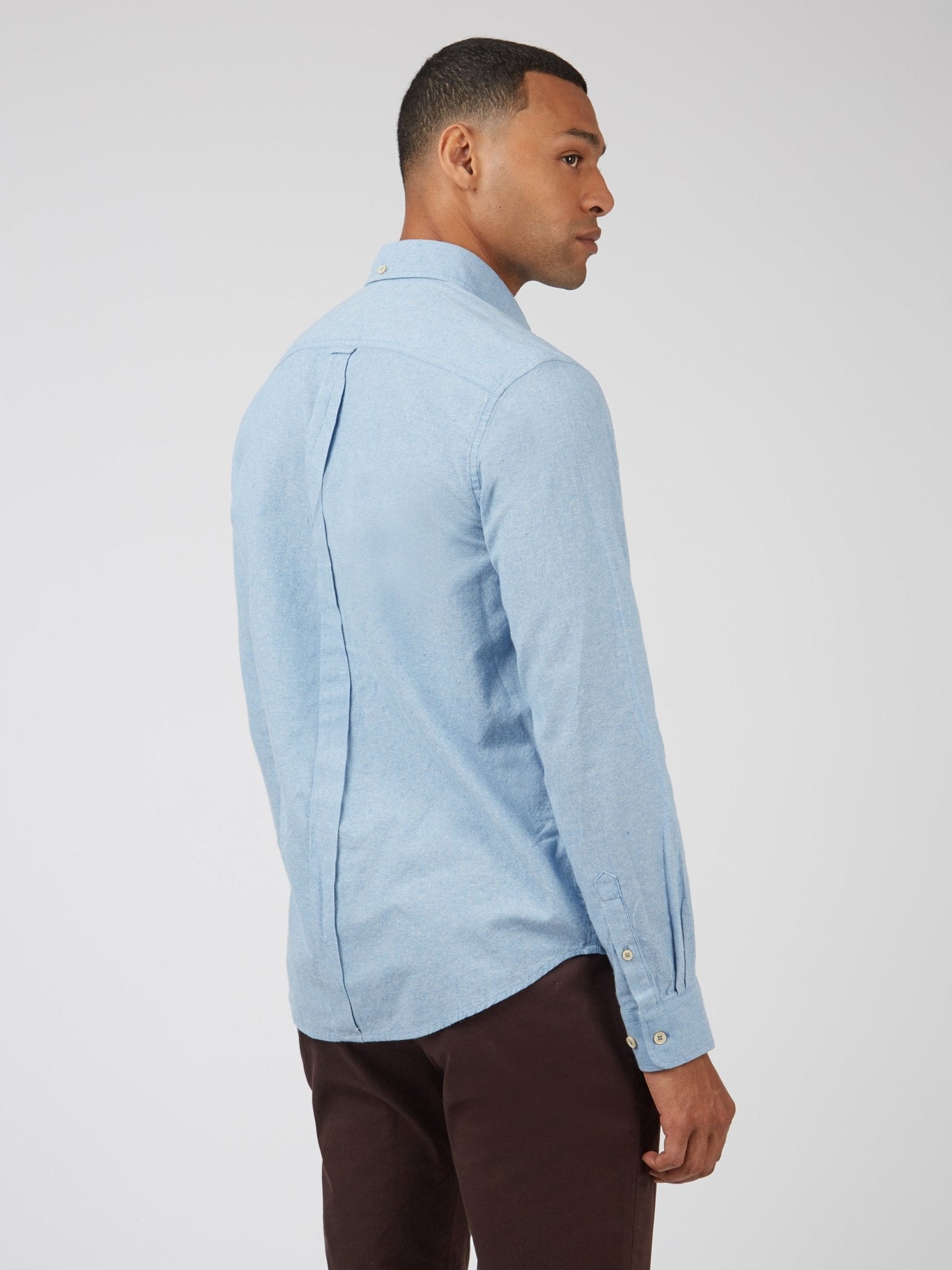 Recycled Cotton Oxford Shirt - Pale Blue