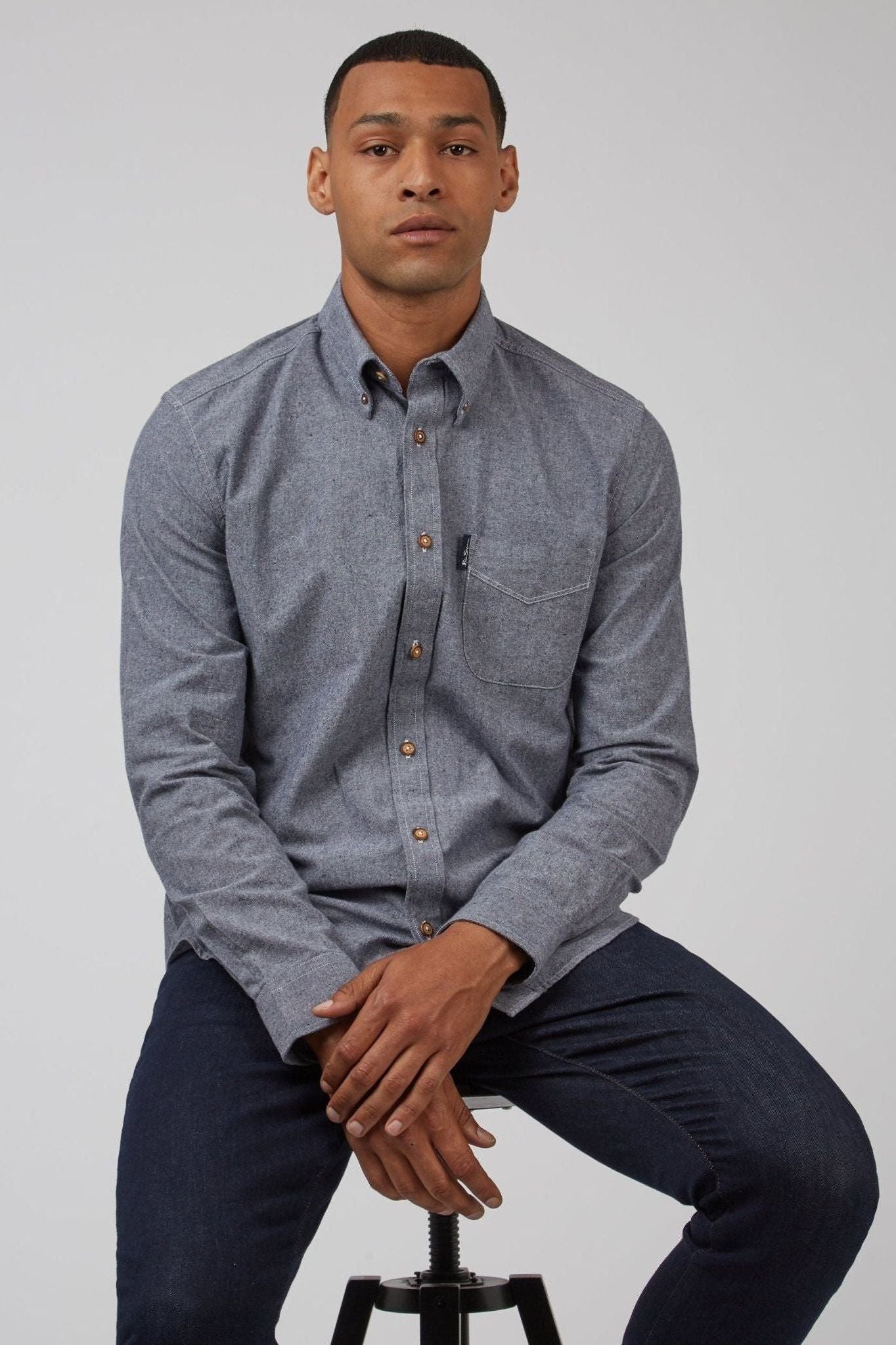 Recycled Cotton Oxford Shirt - Midnight