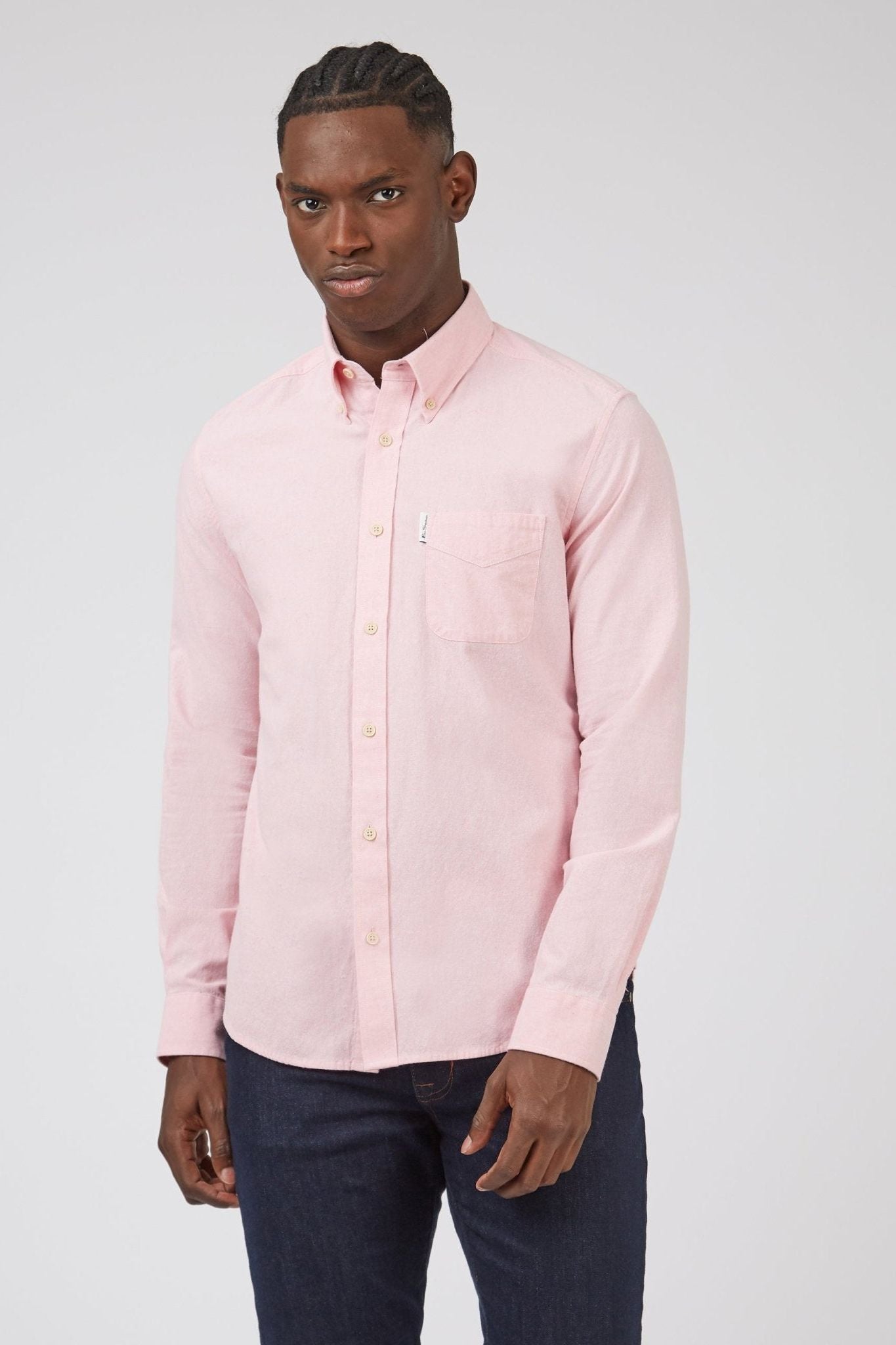 Recycled Cotton Oxford Shirt - Light Pink