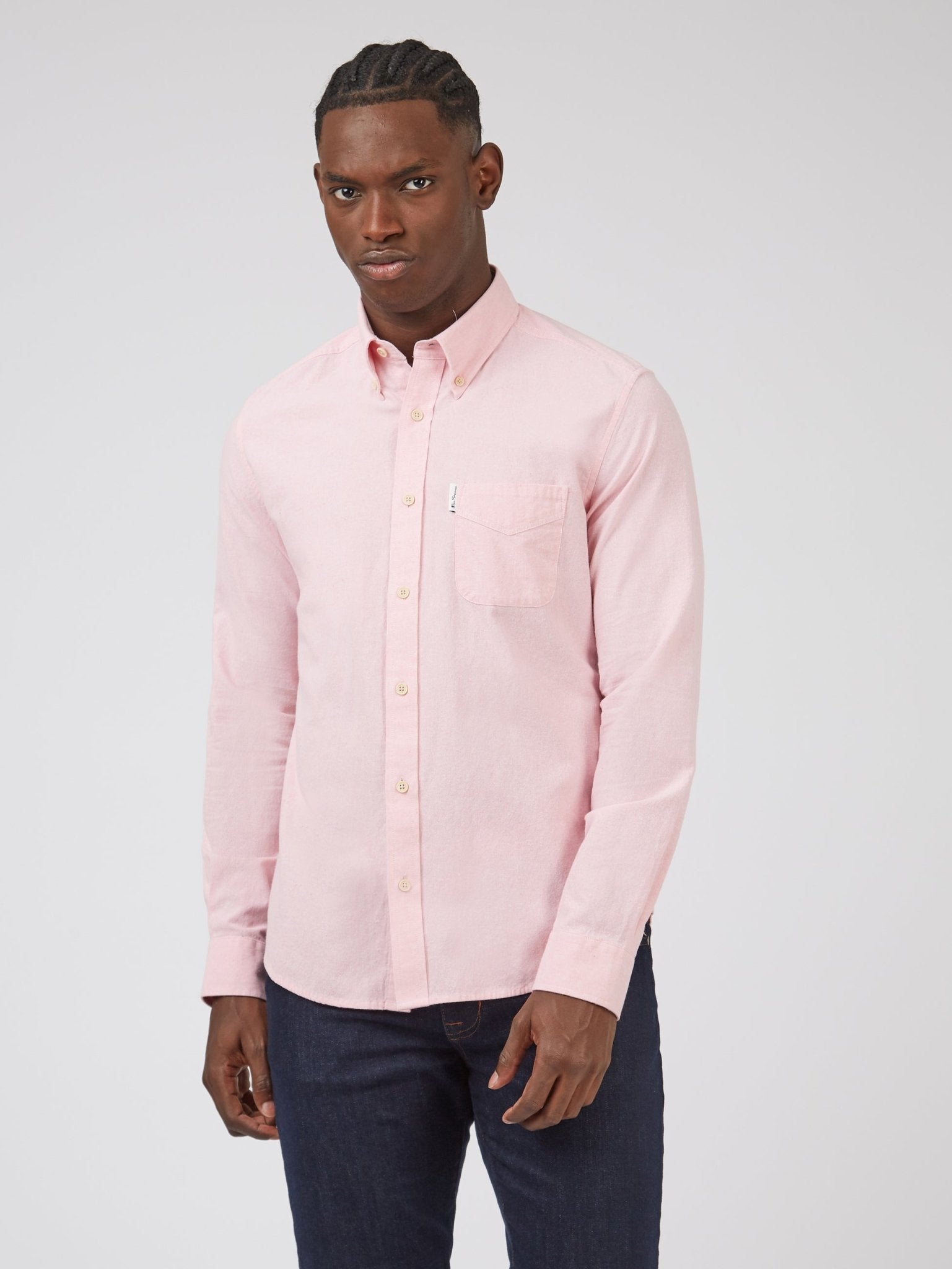 Recycled Cotton Oxford Shirt - Light Pink