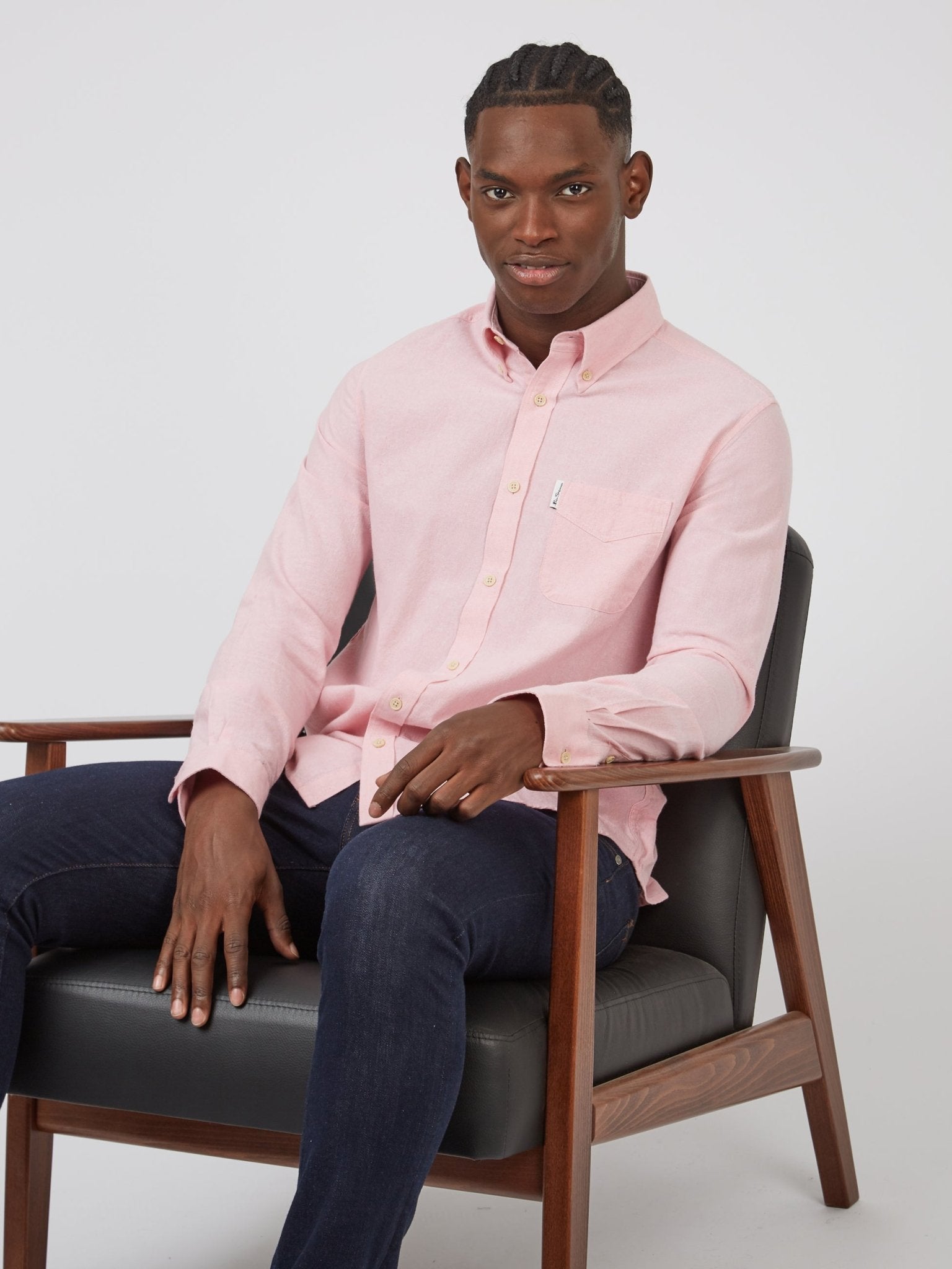 Recycled Cotton Oxford Shirt - Light Pink