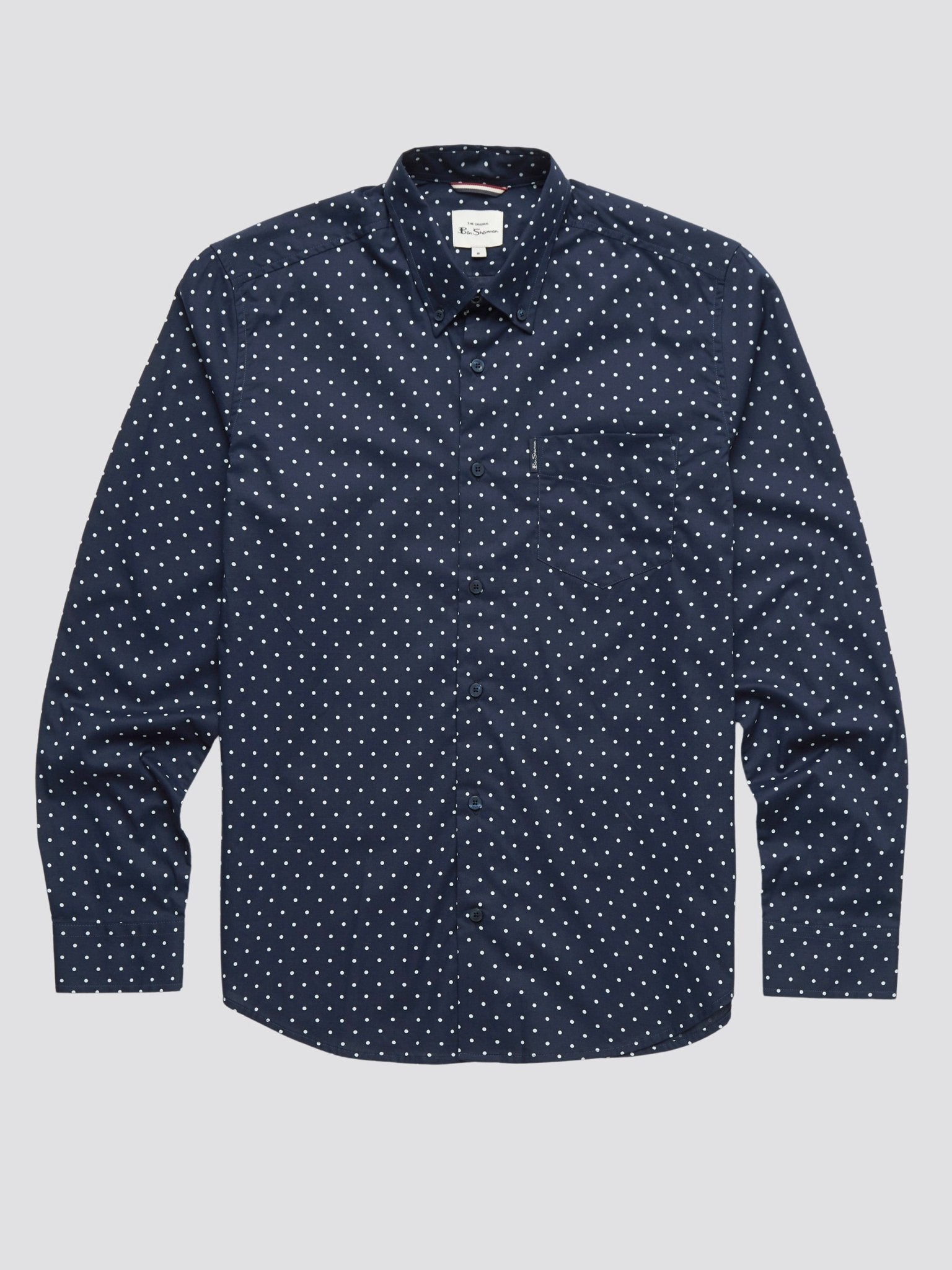 Polka Dot Print Shirt (Regular Fit) - Navy