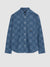 Patchwork Geo Print Long Sleeve Shirt - Chambray Blue
