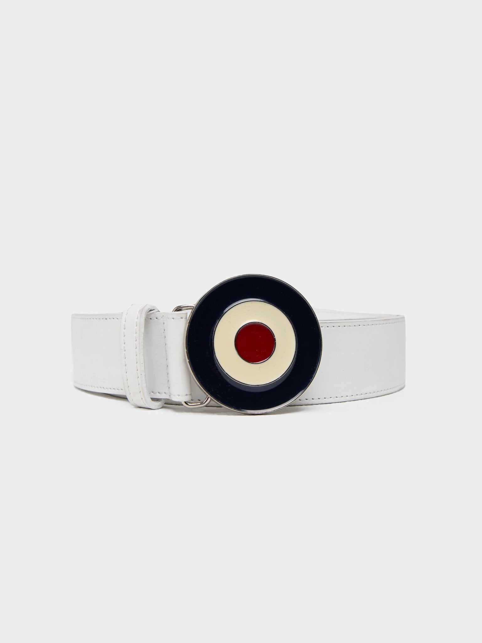 Target Buckle Belt (Leather) - White