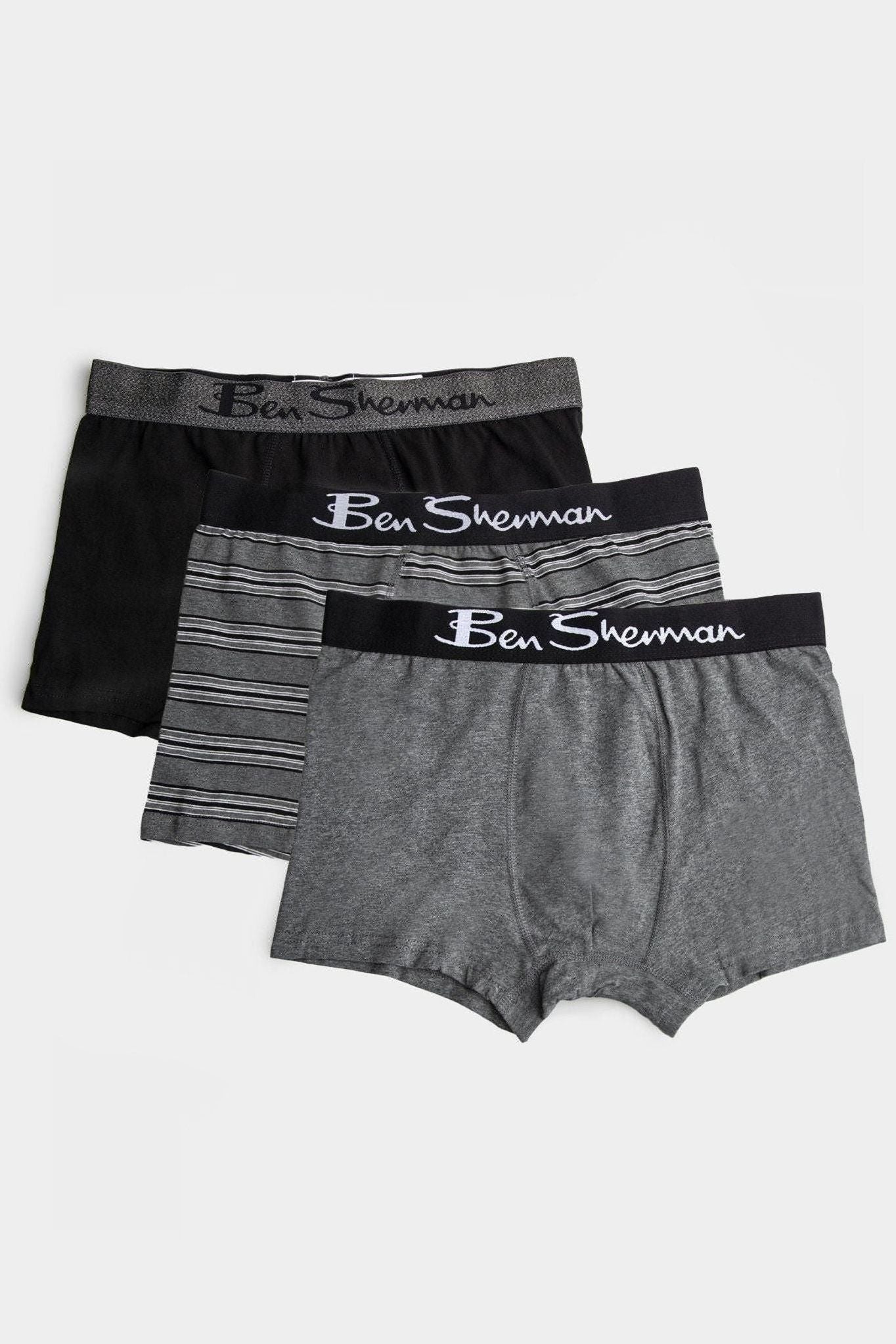 Easton Trunks (Set of 3) - Charcoal/Stripey Grey/Grey