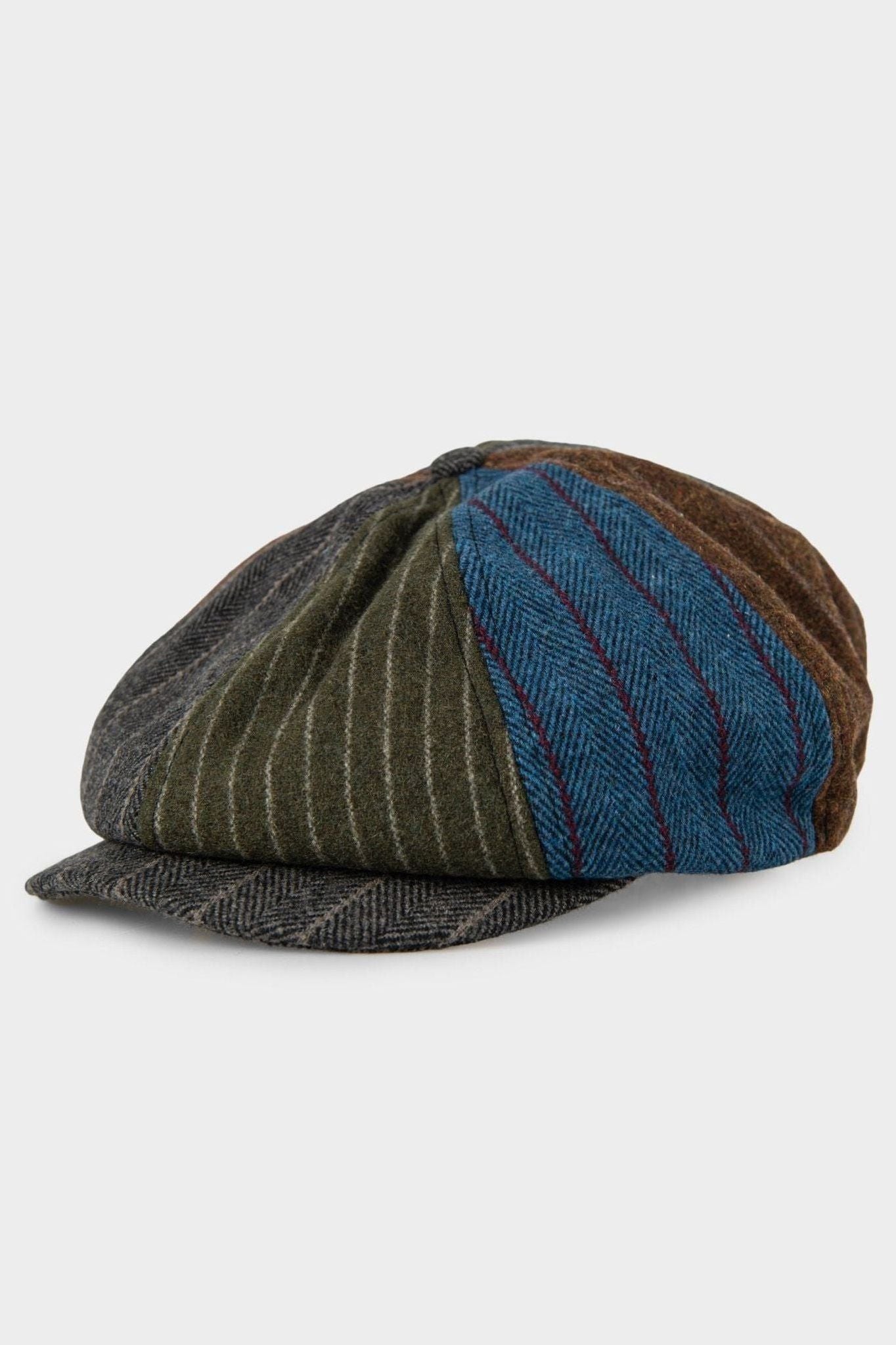 Colour Block Ivy Peaky Blinder Cap - Multi B
