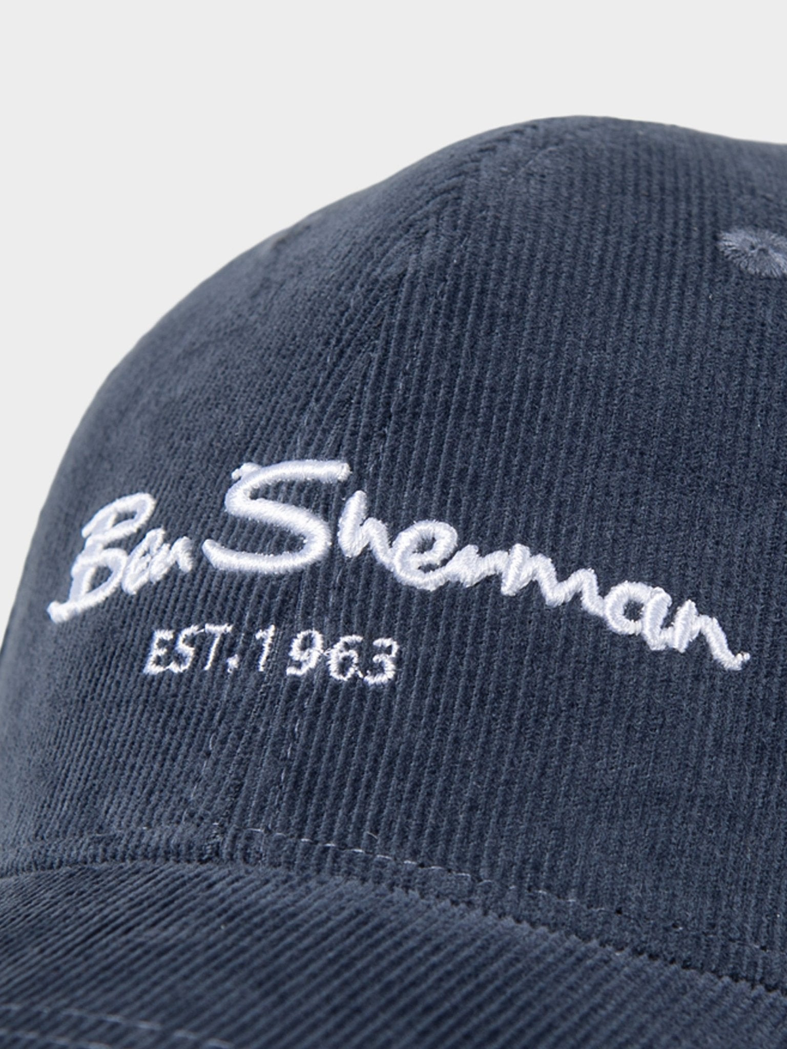 Ben Sherman Script Corduroy Cap - Denim Blue