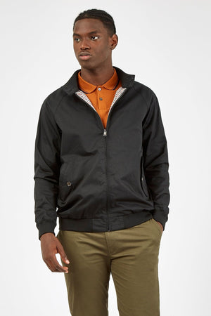 Ben Sherman Men's Signature Harrington Jacket Black - Front View on Model