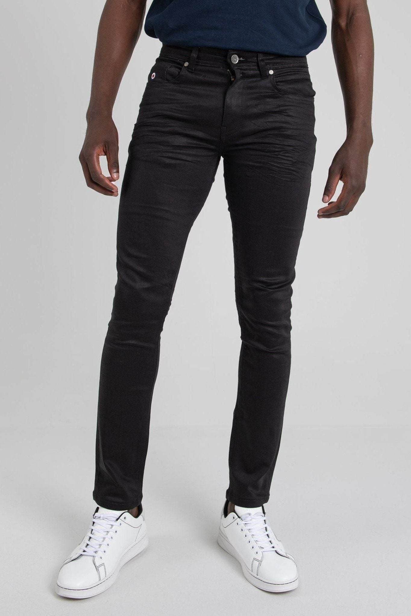 Knitted Wax Coated Denim - Black