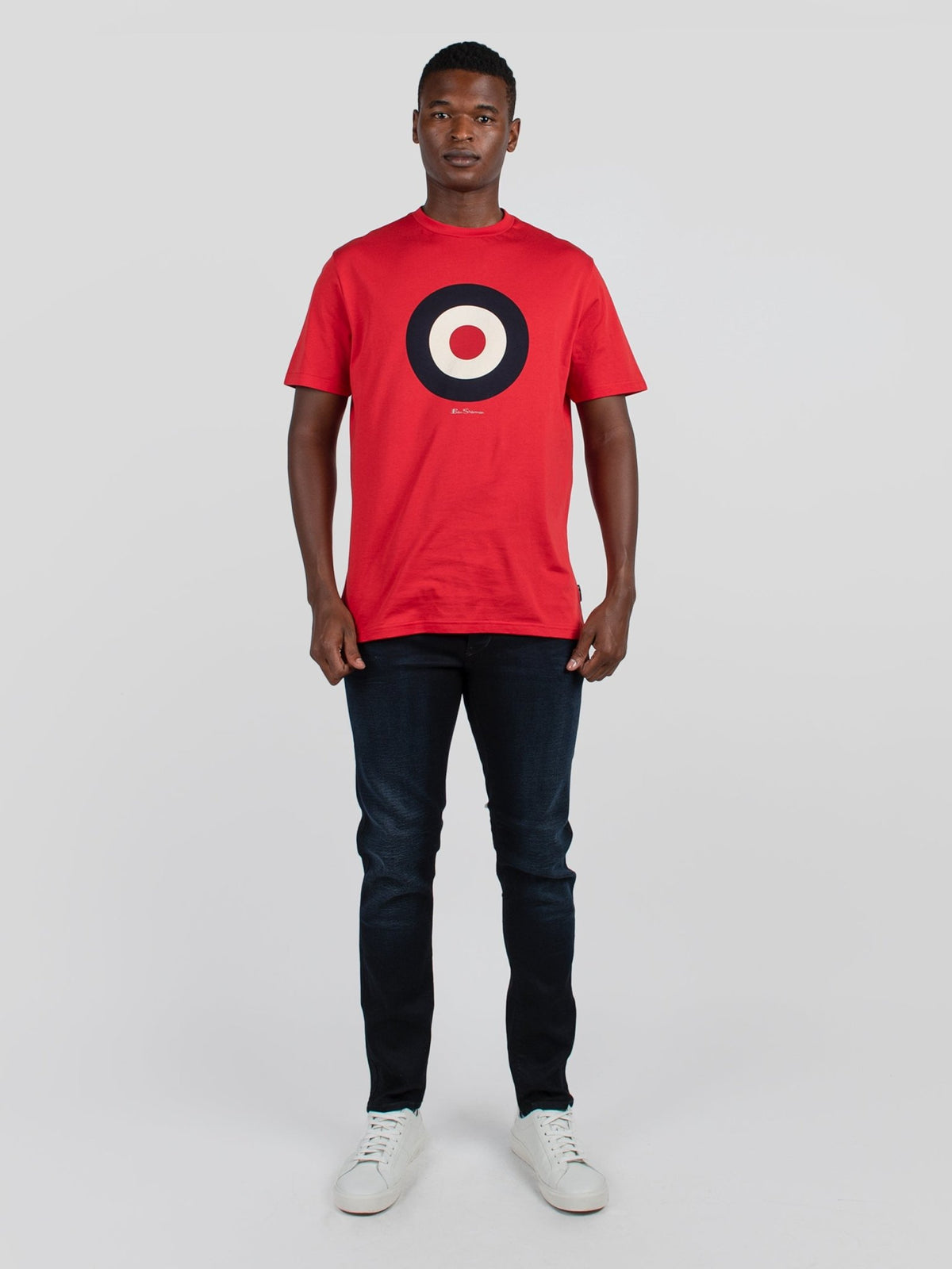 Ben Sherman Signature Target Tee 010 – Maglietta Uomo Bianca, Cotone, Manica Corta, Taglia X-Small