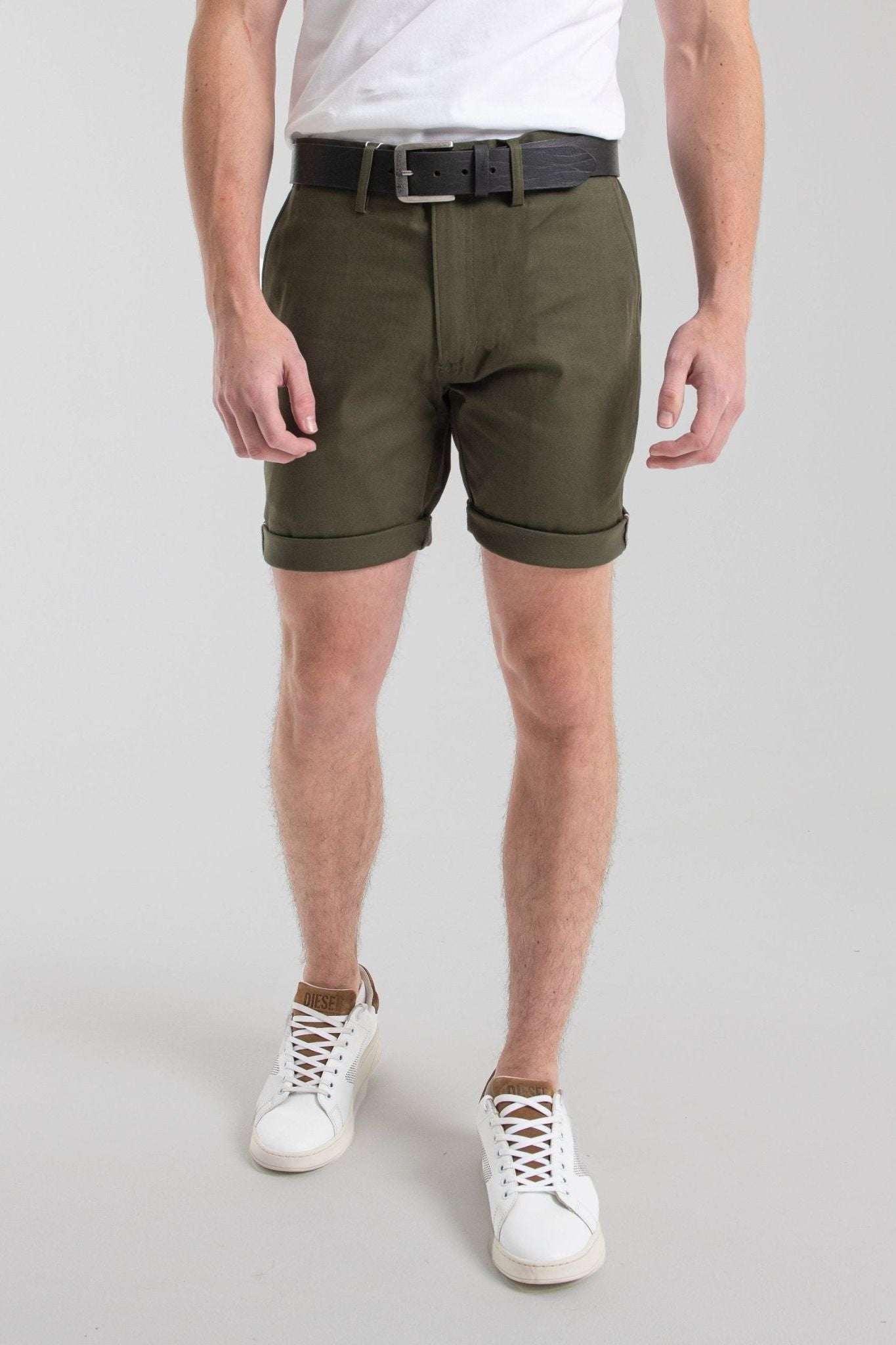 Signature Slim Stretch Chino Shorts - Olive