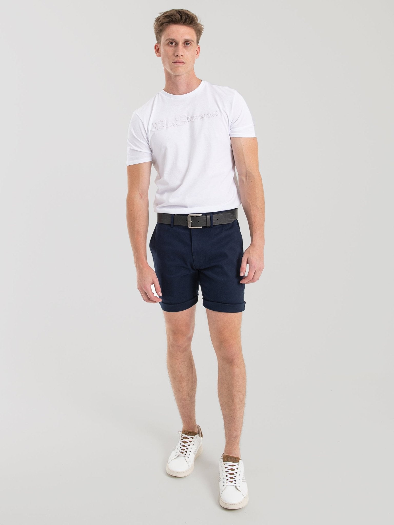 Signature Slim Stretch Chino Shorts - Navy