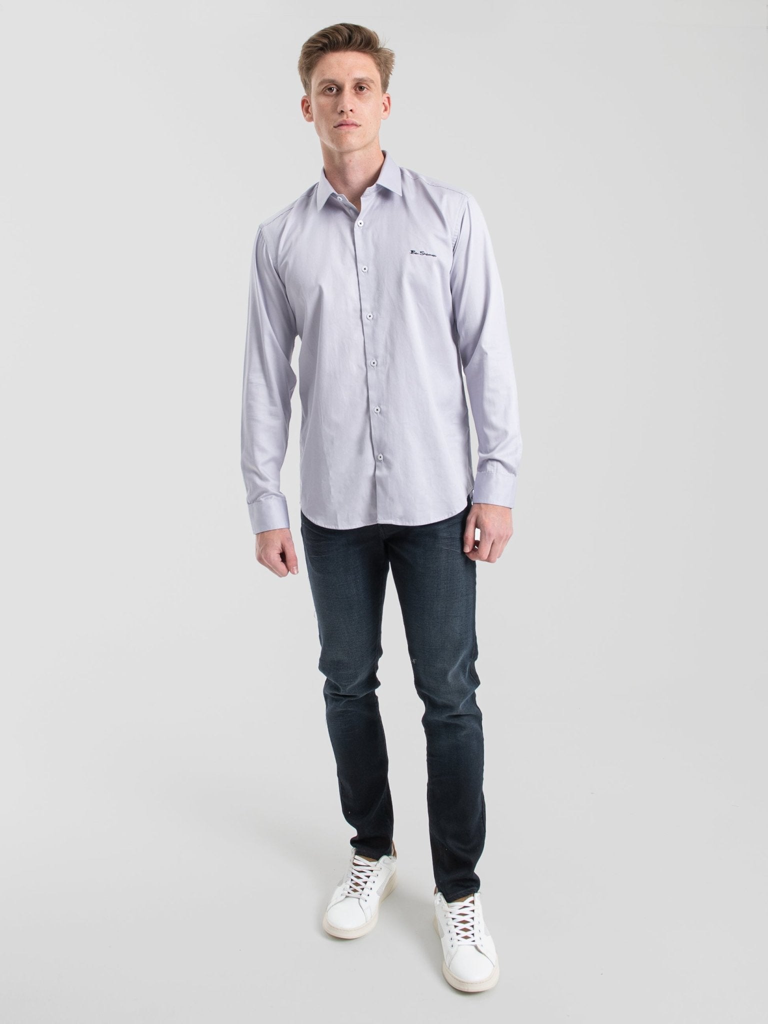 Ben Shirt (Slim Fit) - Titanium/Grey