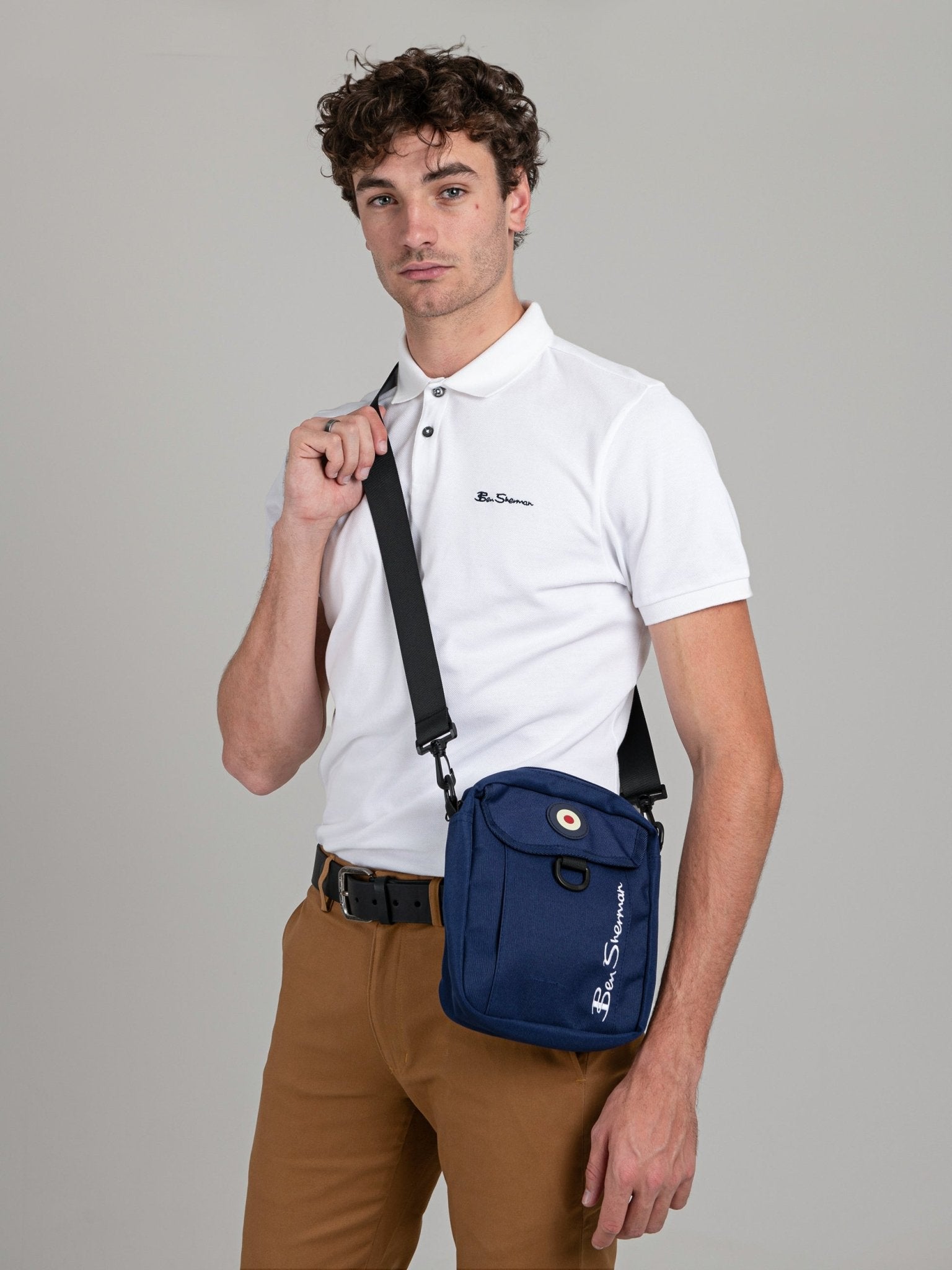 Ben Sherman Men's Navy Canvas Cross Body Bag | Compact & Stylish