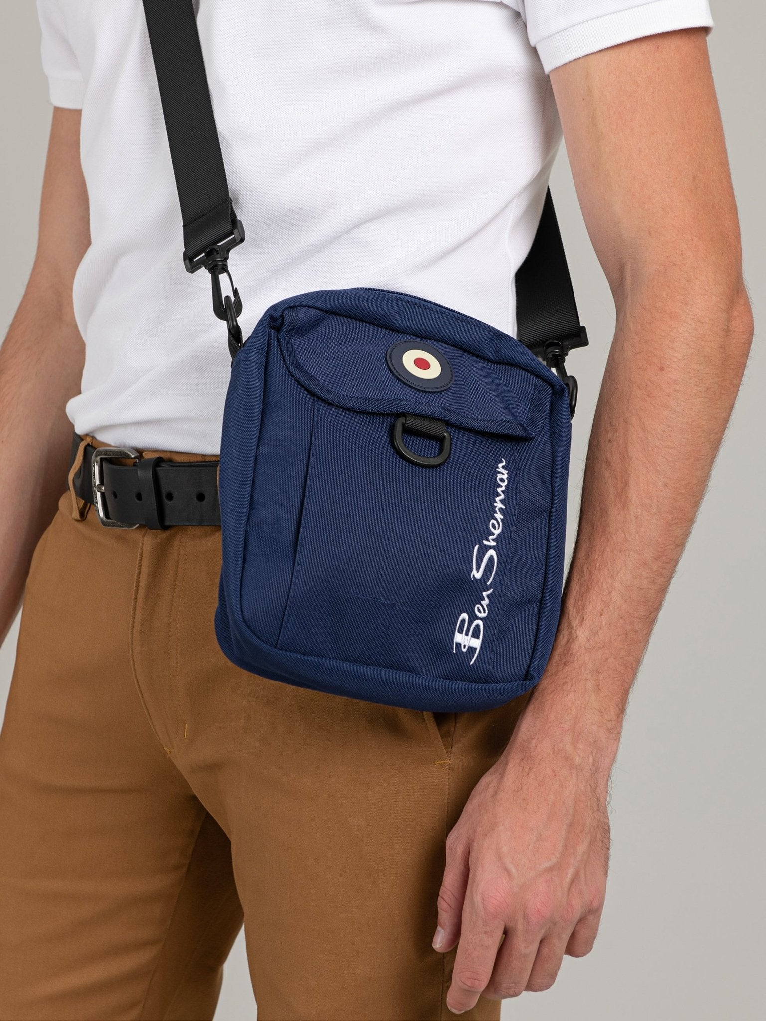 Ben Sherman Men's Navy Canvas Cross Body Bag | Compact & Stylish