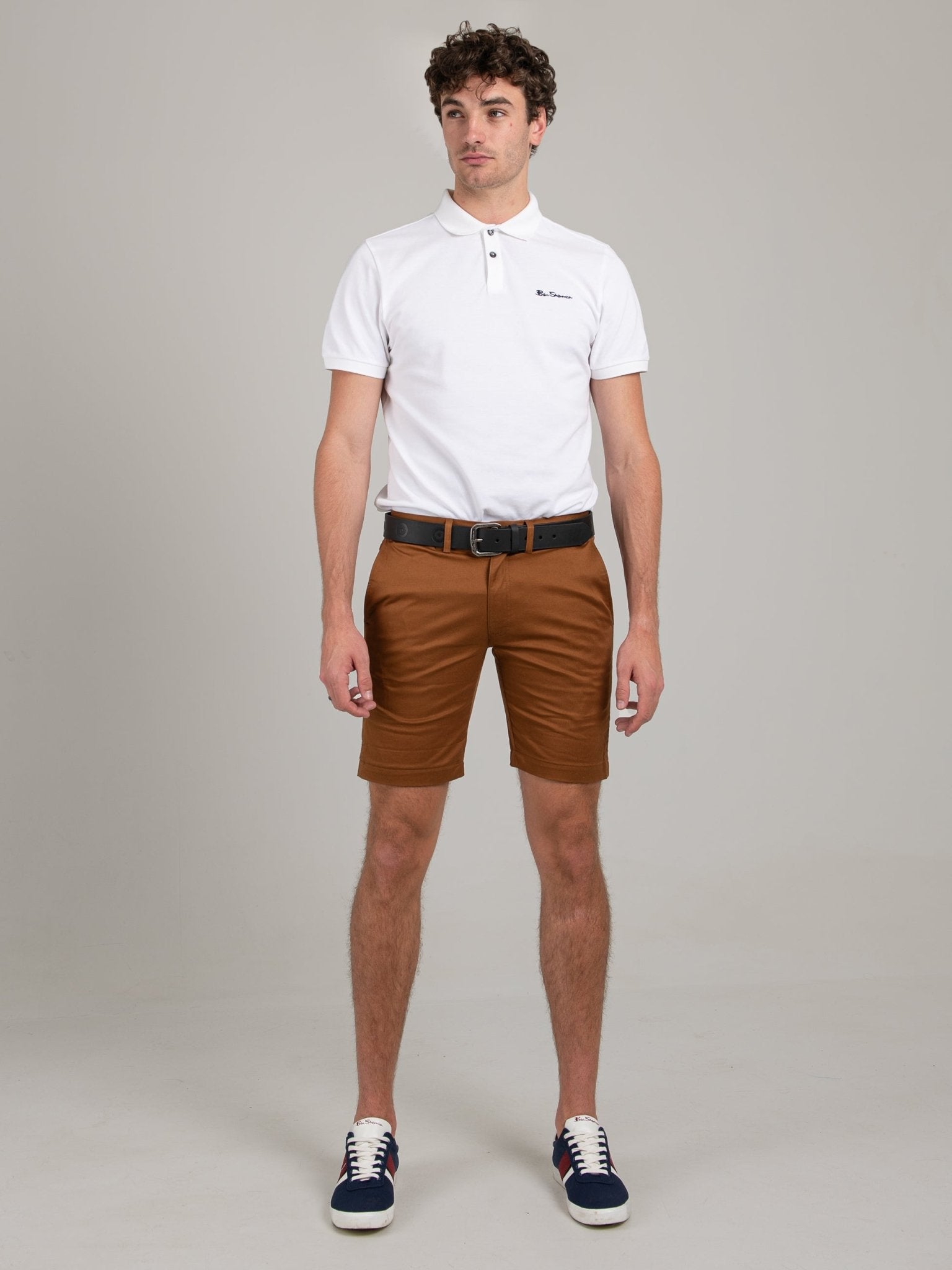 Signature Slim Stretch Chino Shorts - Walnut