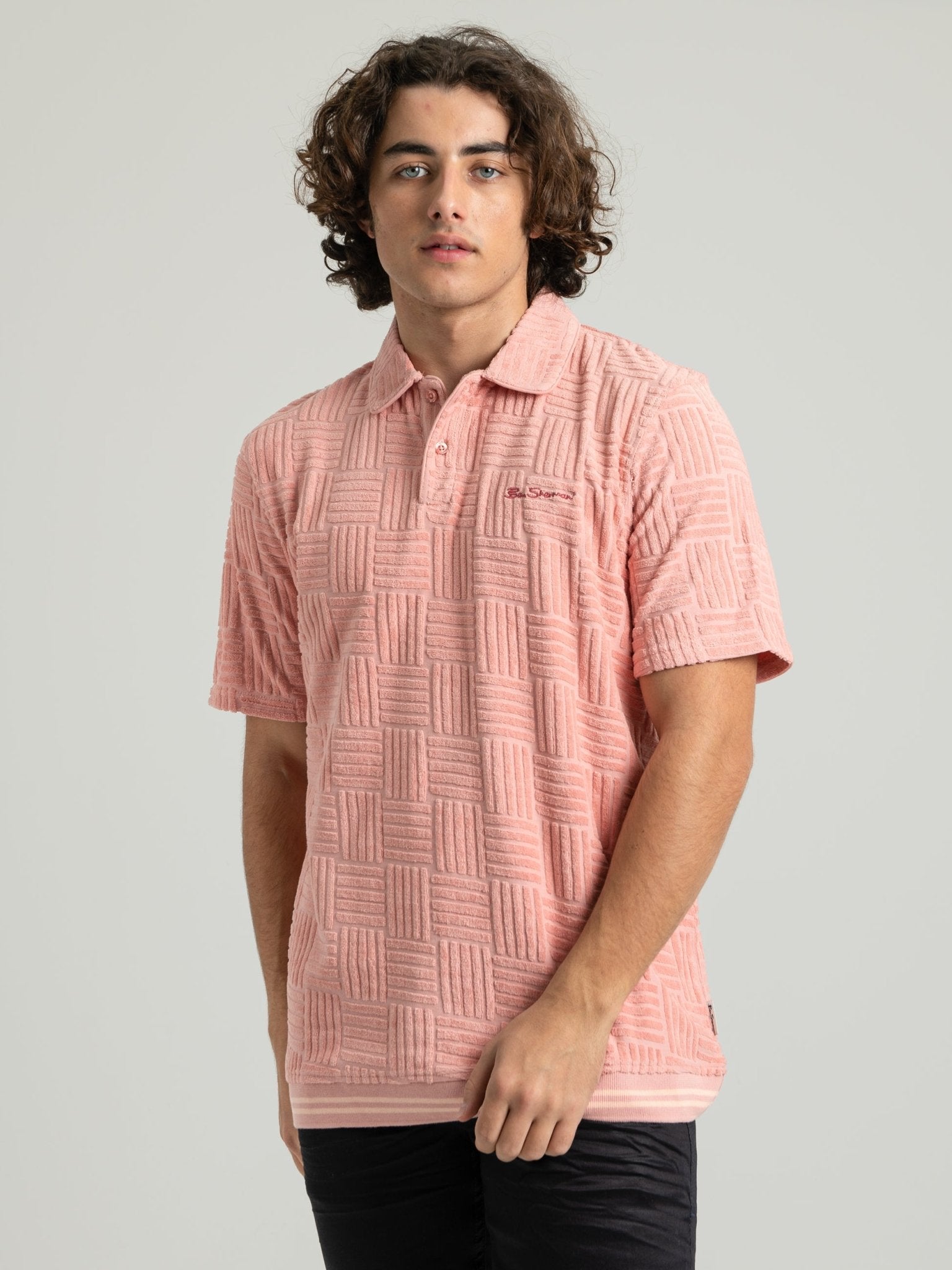 Terry Textured Polo - Light Pink