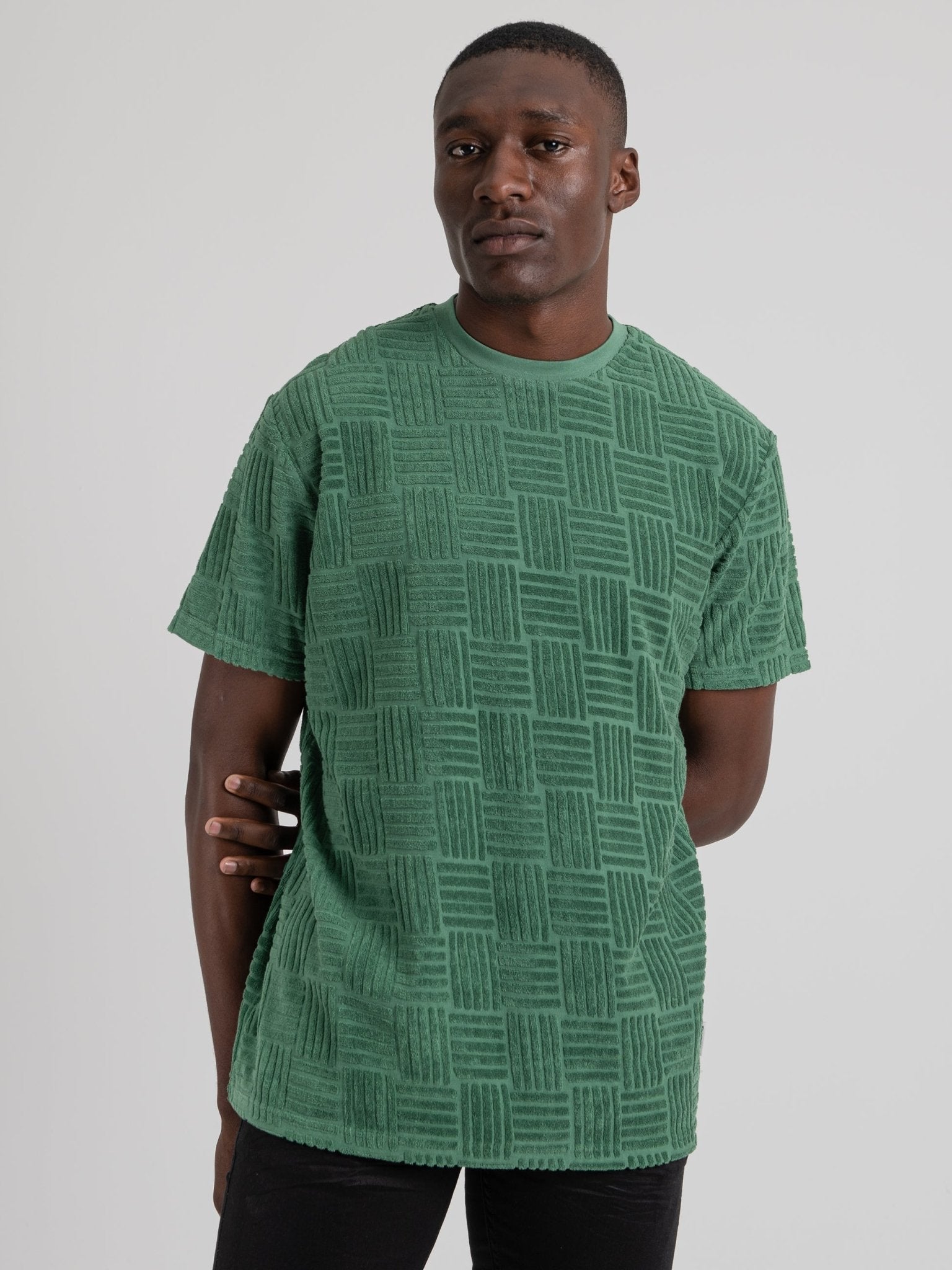 Terry Textured Tee - Rich Fern