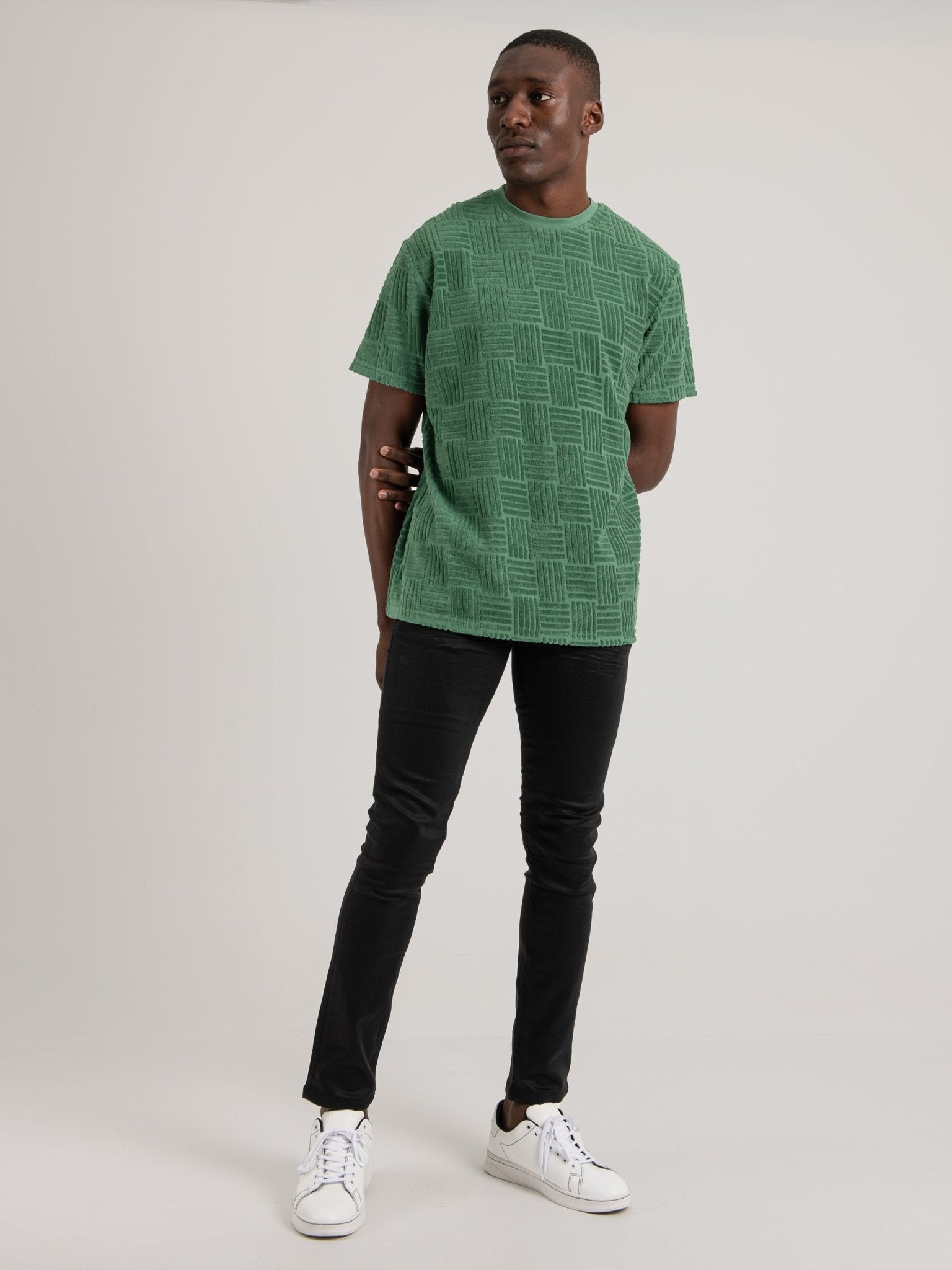 Terry Textured Tee - Rich Fern